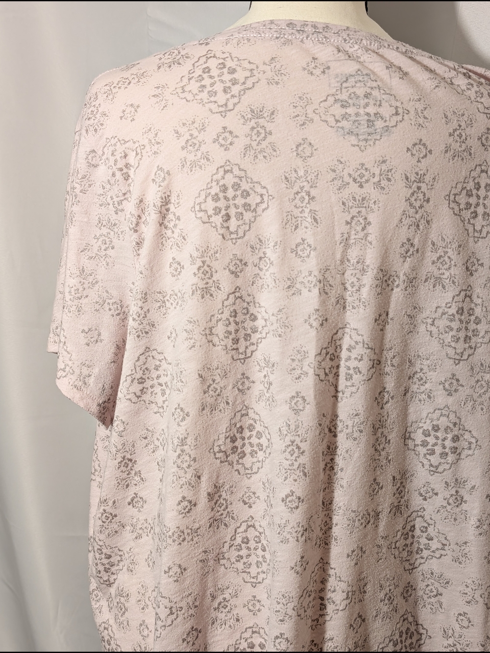 Sonoma Goods For Life Pink V-neck Tee with Silver medallion Print Size 2X - Picture 14 of 16